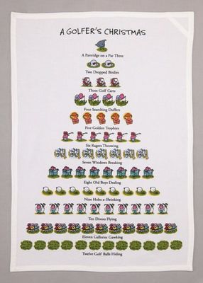 A Golfer’s Christmas Tea Towel