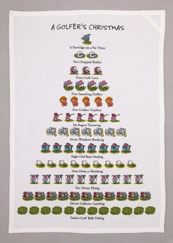A Golfer’s Christmas Tea Towel