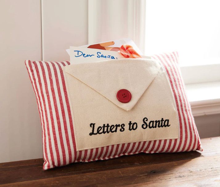 Letter to Santa Embellished Words Pillow