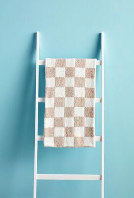 Taupe Check Chenille Blanket