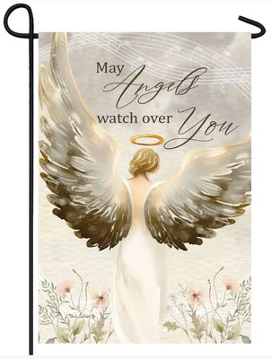 Angels Watch Garden Flag