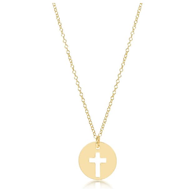 16&quot; Blessed Gold Disc Gold Necklace