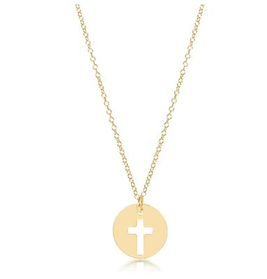 16&quot; Blessed Gold Disc Gold Necklace
