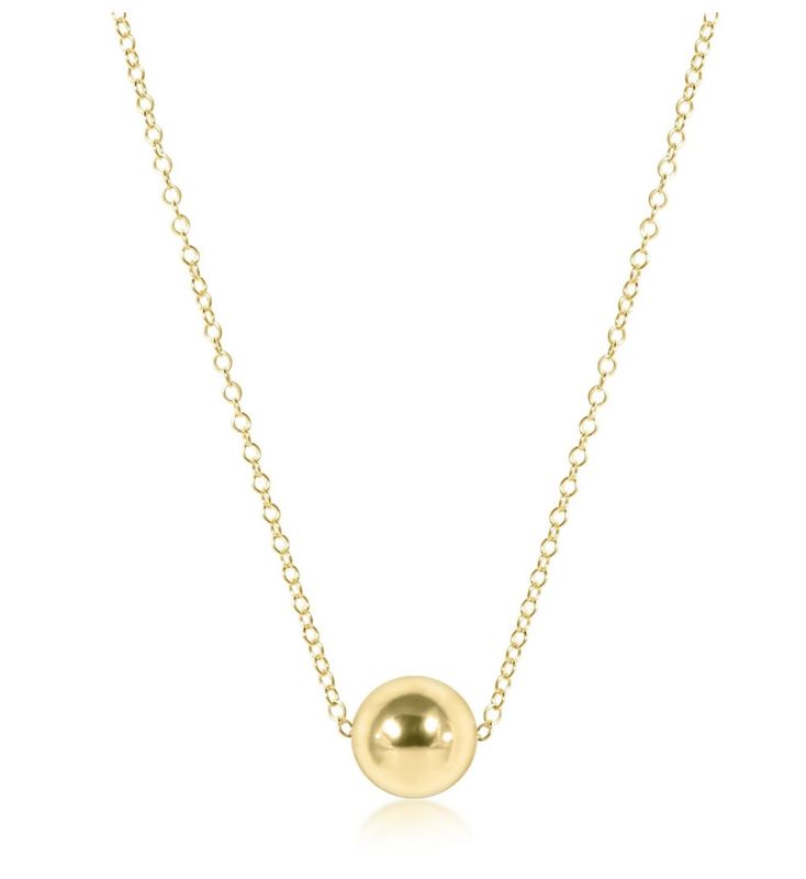 16&quot; Necklace Gold Classic 8mm Gold