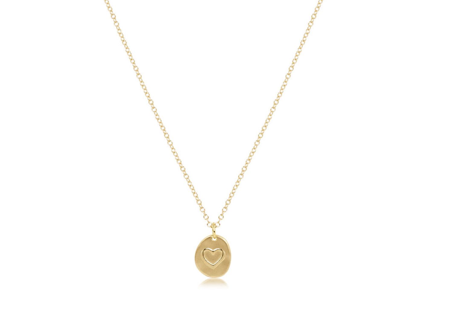 Inspire Love Small Gold Charm 16&quot; Gold Necklace