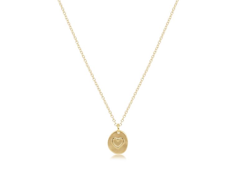 Inspire Love Small Gold Charm 16&quot; Gold Necklace