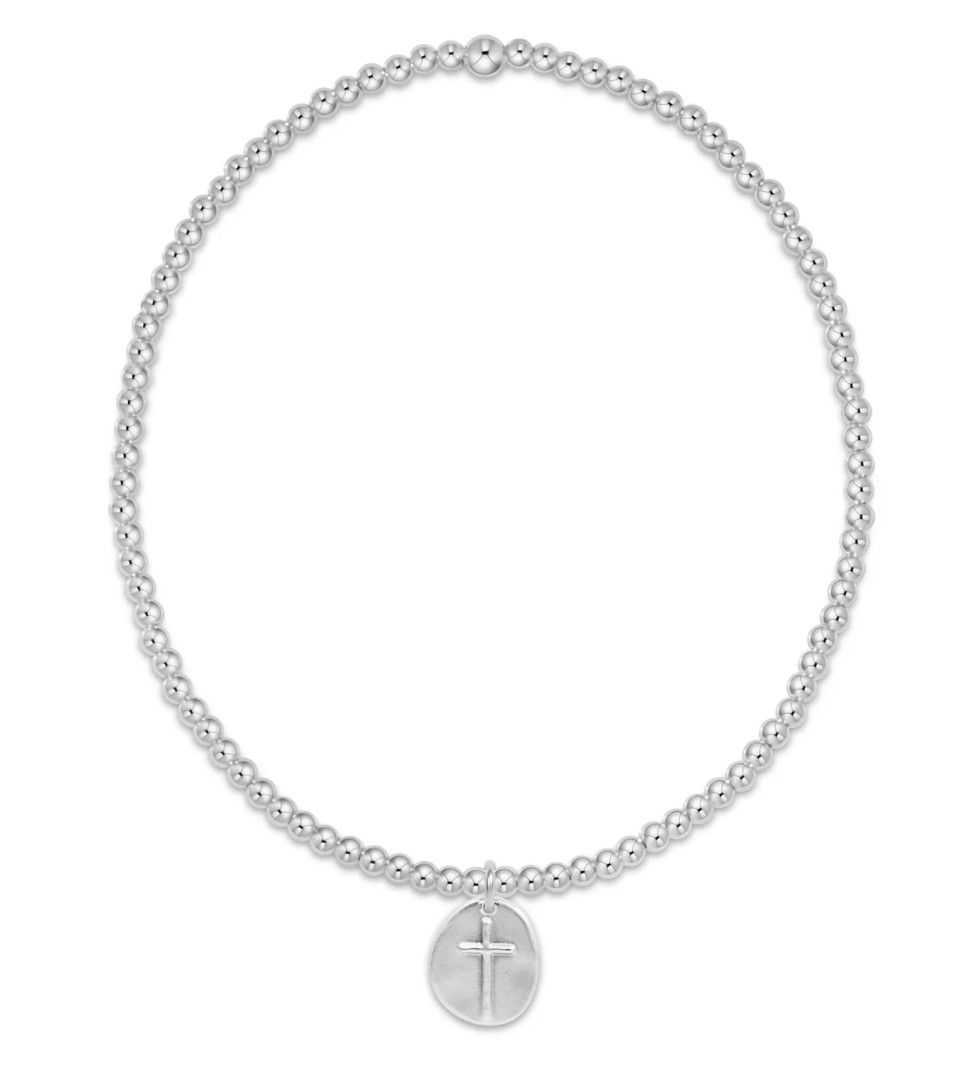 Classic Sterling 2mm Bead Bracelet Inspire Love Small Sterling Charm