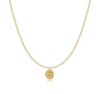 15&quot; Classic Gold 2mm Bead Inspire Small Gold Charm Choker