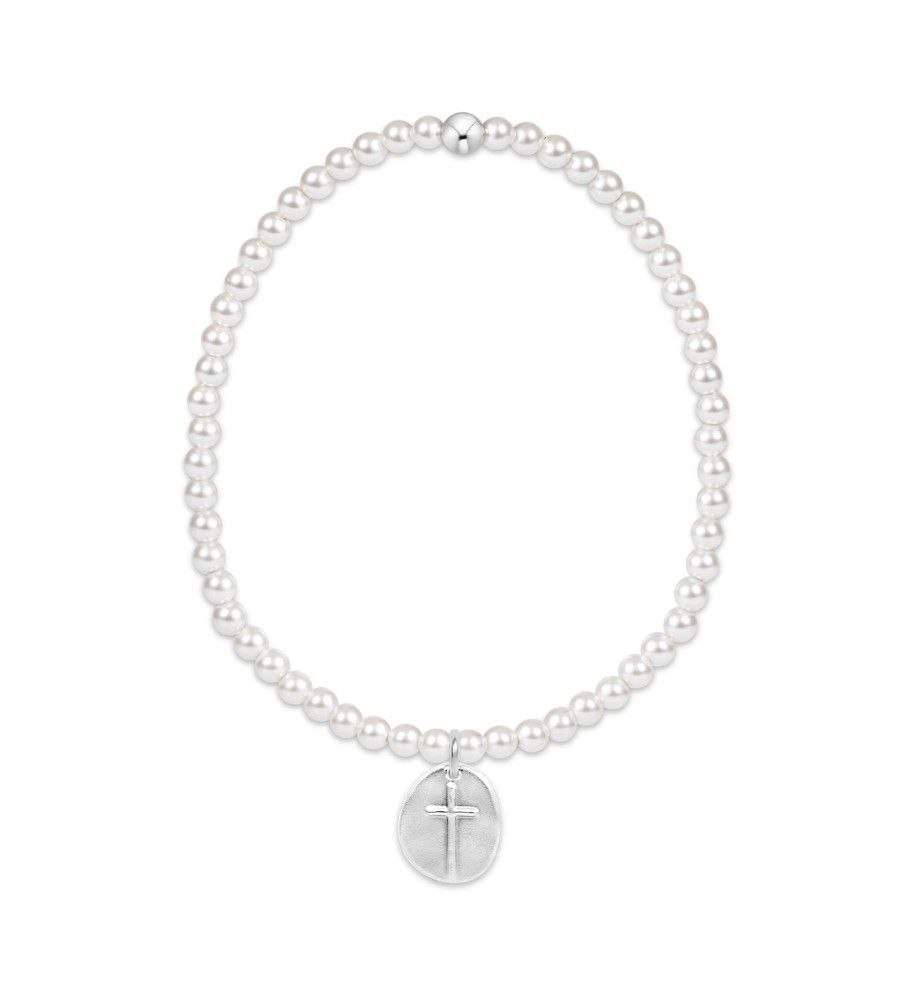 Classic Pearl 3mm Bead Bracelet Inspire Small Sterling Charm