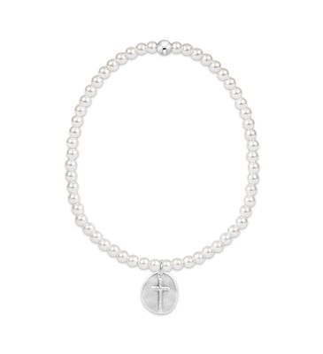 Classic Pearl 3mm Bead Bracelet Inspire Small Sterling Charm