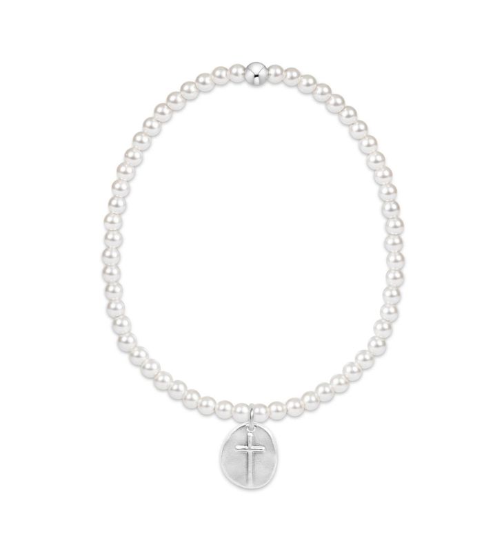 Classic Pearl 3mm Bead Bracelet Inspire Small Sterling Charm