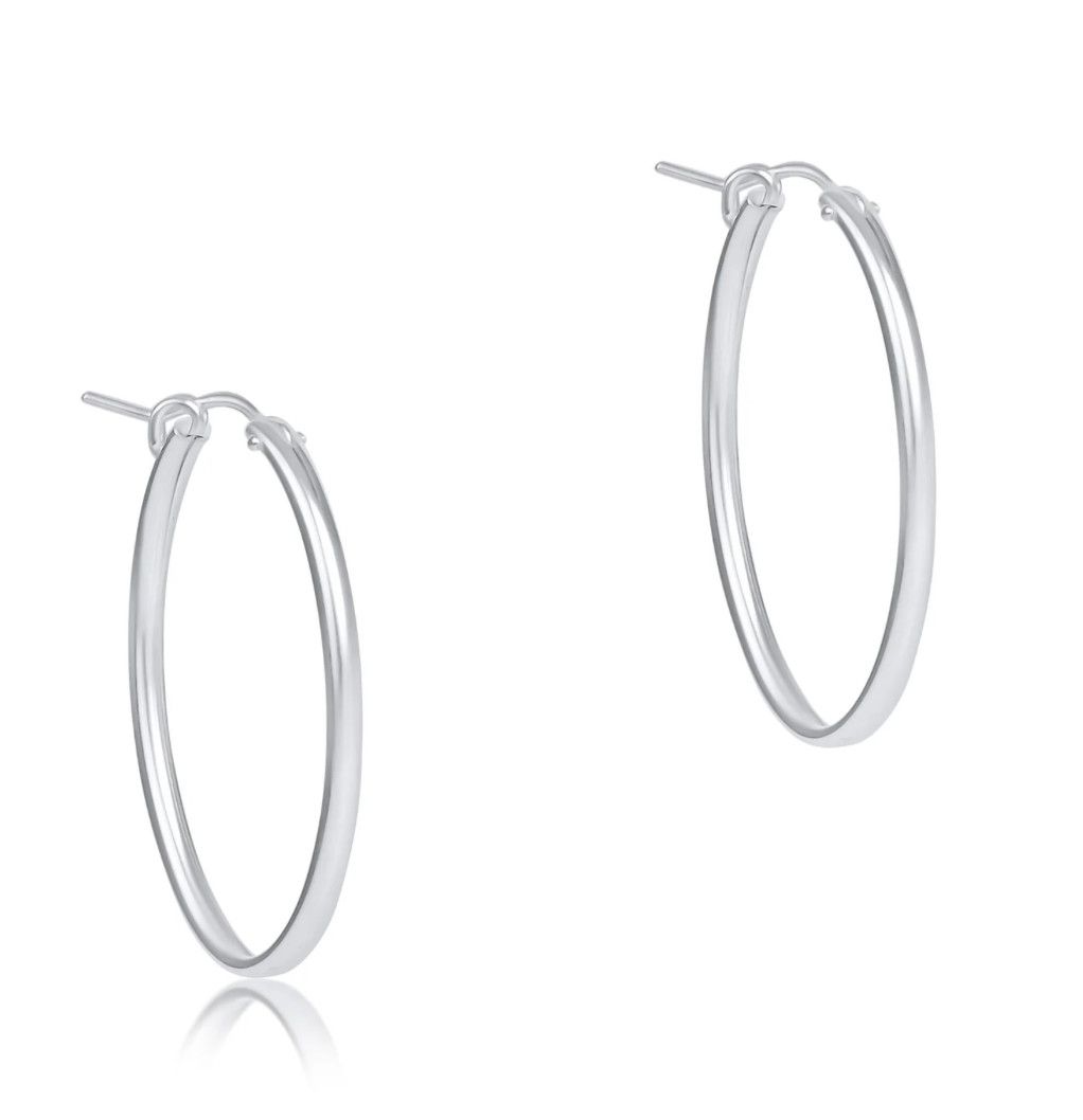 Oval Sterling 1&quot; Smooth Hoop