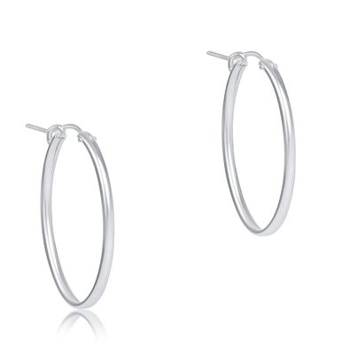 Oval Sterling 1&quot; Smooth Hoop
