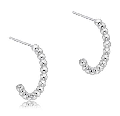 Beaded Classic 1&quot; Post Hoop 2mm Sterling