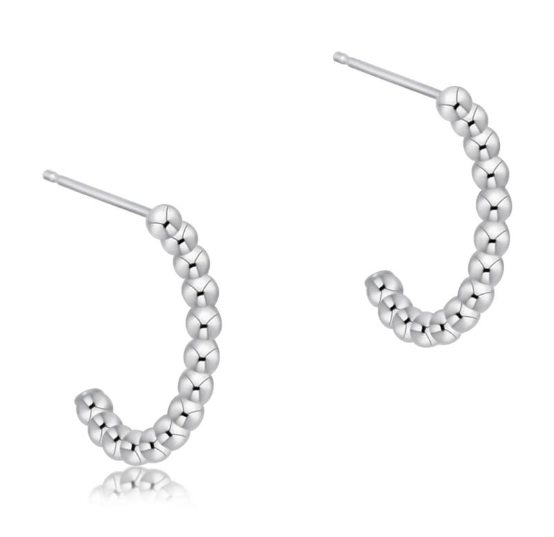 Beaded Classic 1&quot; Post Hoop 2mm Sterling