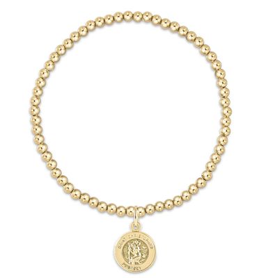 Classic Gold 3mm Bead Bracelet Protection Gold Disc