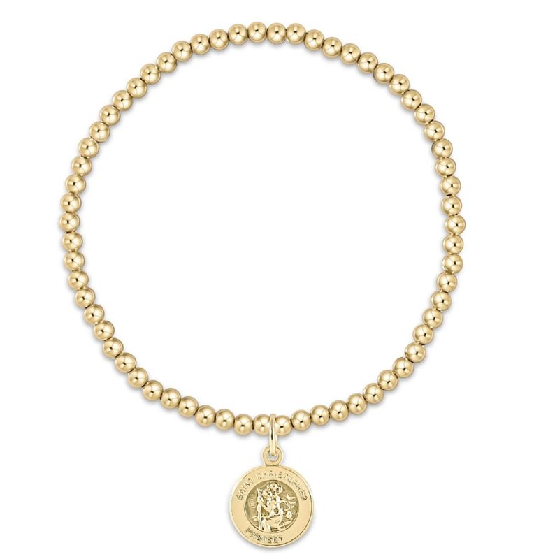 Classic Gold 3mm Bead Bracelet Protection Gold Disc