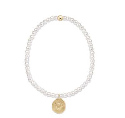 Classic Pearl 3mm Love Inspire Small Gold Charm