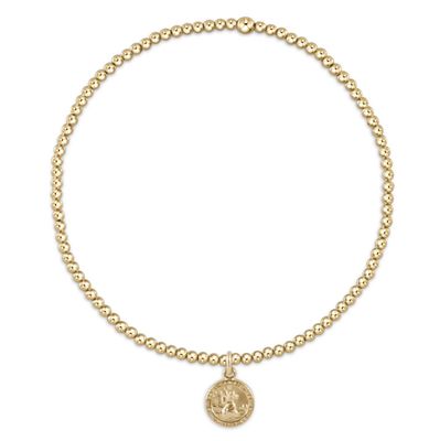Classic Gold 2mm Bead Bracelet Protection Small Gold Disc