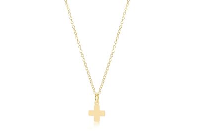 16&quot; Necklace Gold - Signature Cross Gold Charm