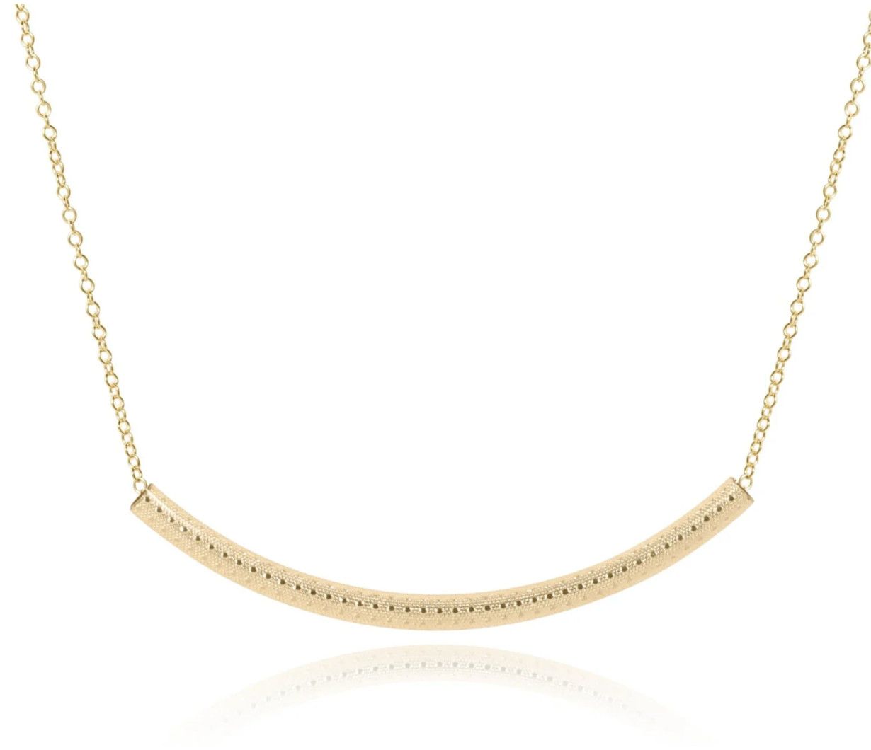16&quot; Gold Bliss Bar Textured Gold Necklace