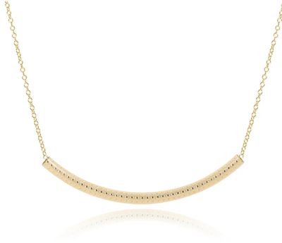 16&quot; Gold Bliss Bar Textured Gold Necklace