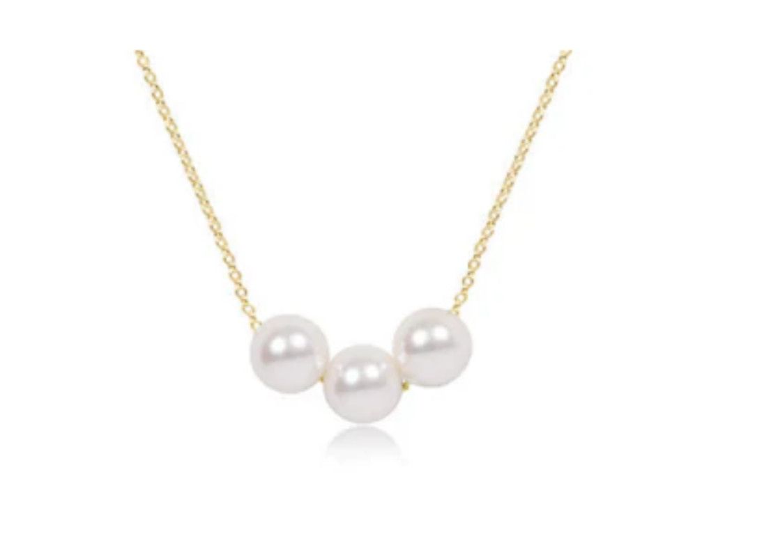 16&quot; Joy 6mm Pearl Gold Necklace