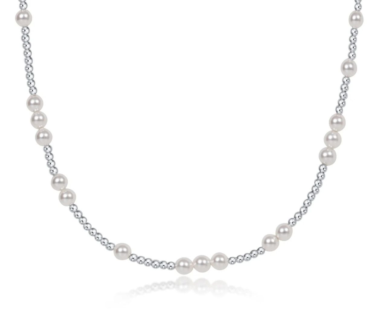 15&quot; Choker Hope Unwritten Sterling  4mm Pearl