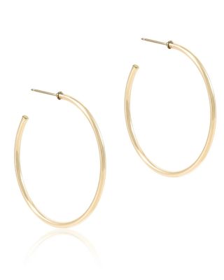Round Gold 1.75&quot; Post Hoop 2mm Smooth
