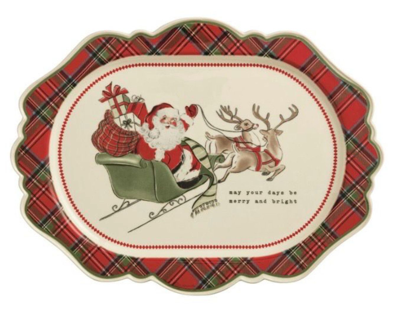 Classic Christmas Tartan Platter