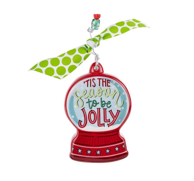 To Be Jolly Snowglobe Puff Ornament
