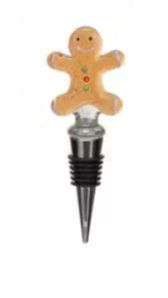 Packaged Christmas Wine Stopper, Color: Gingerbread