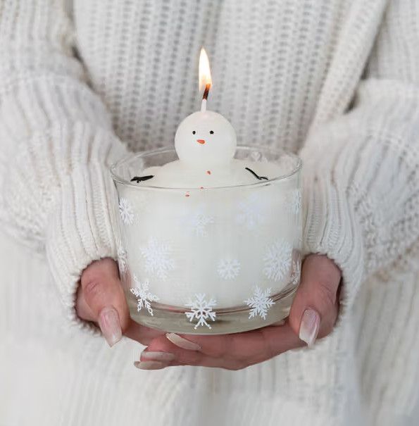 Snowman Filled Candle