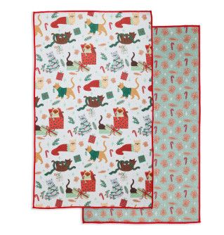 Microfiber Dish Towel | Christmas Kitties