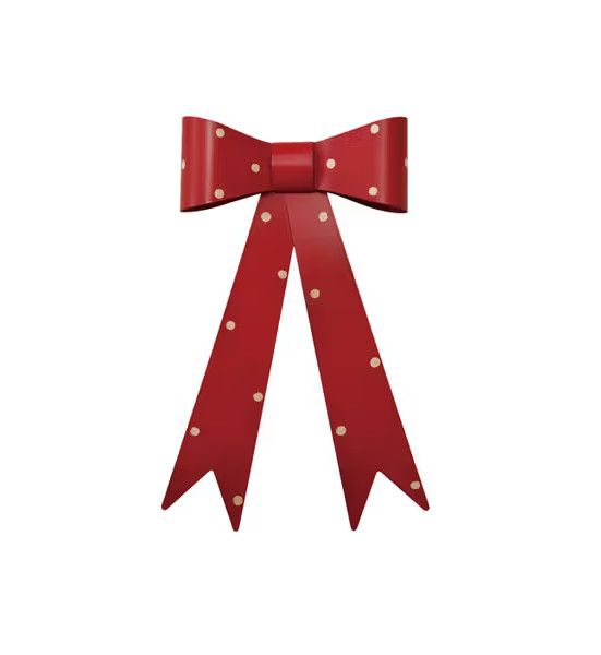 Metal Bow Wall Decor with Polka Dots