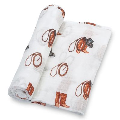 Western Boots Swaddle Blanket