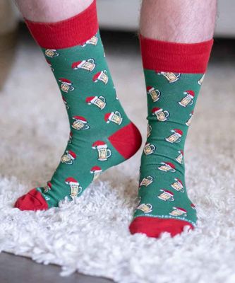 Men&#39;s Christmas Beer Cheers Socks