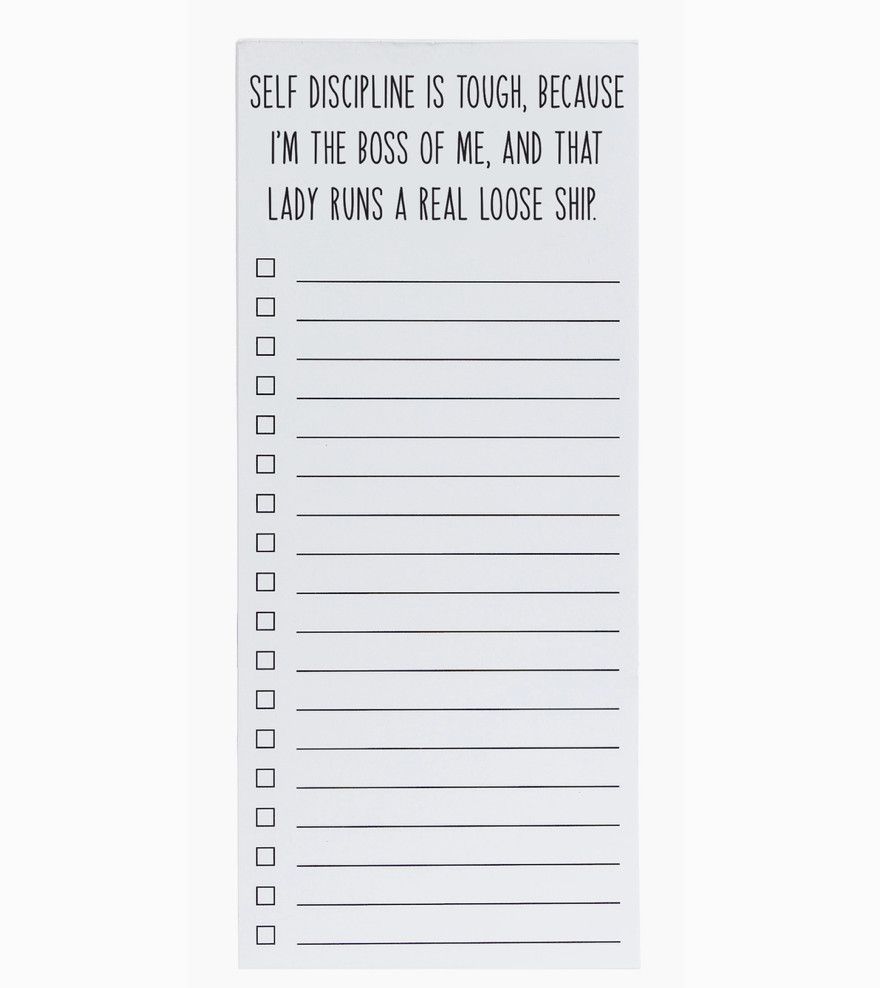 Self Discipline List Pad