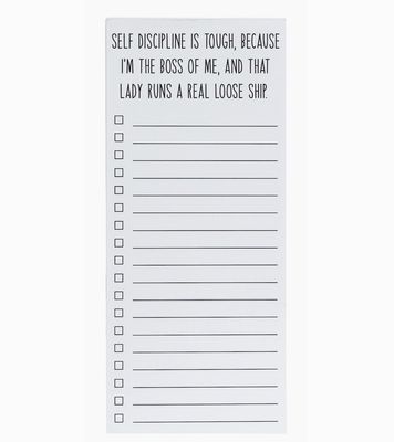 Self Discipline List Pad