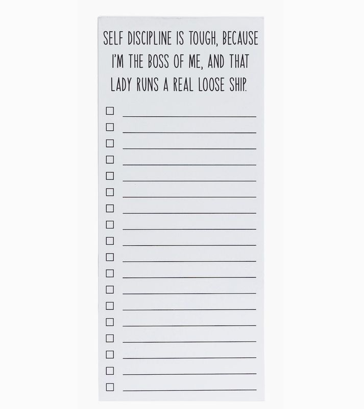 Self Discipline List Pad