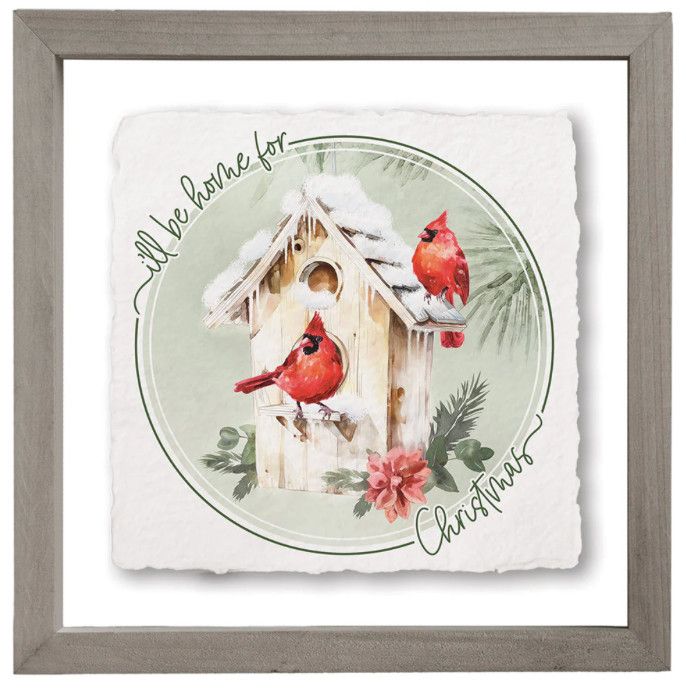 Home Christmas Cardinals Framed Print