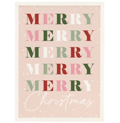 Merry Repeated Pink Wall Art