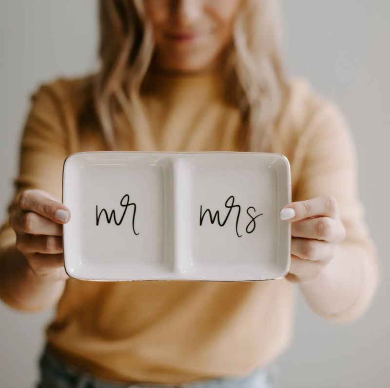 Mr &amp; Mrs Divided Jewelry Dish