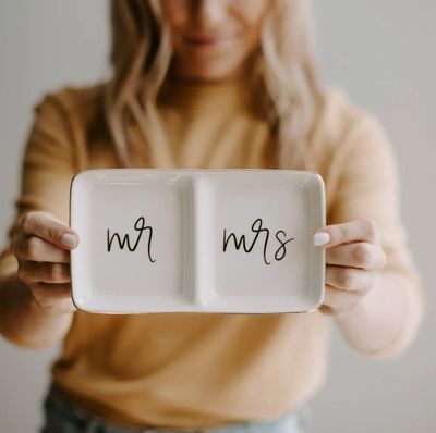 Mr &amp; Mrs Divided Jewelry Dish