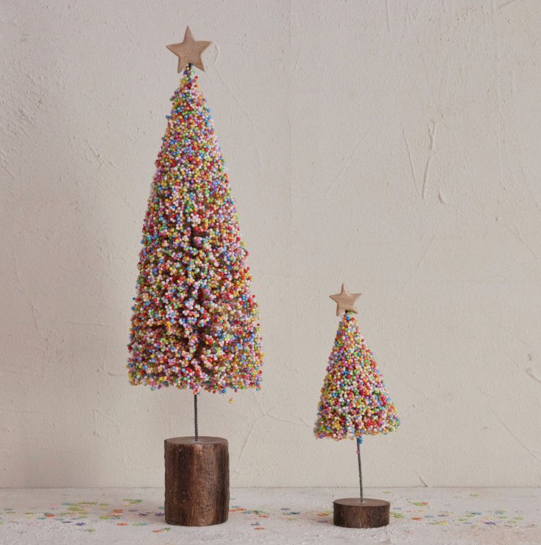 Foam &amp; Resin Tree with Wood Base &amp; Star