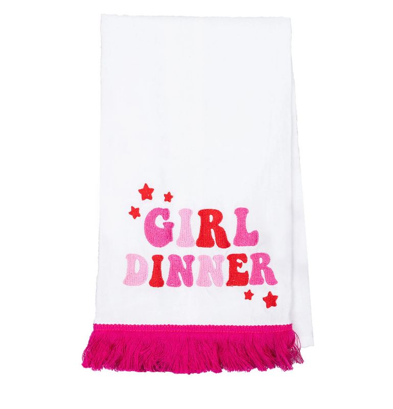Girl Dinner Tea Towel with Tassels