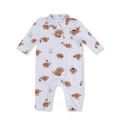 Footballs Playing Football Polo Romper