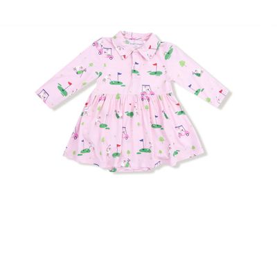 Dog Gone Golf Pink Polo Bodysuit Dress