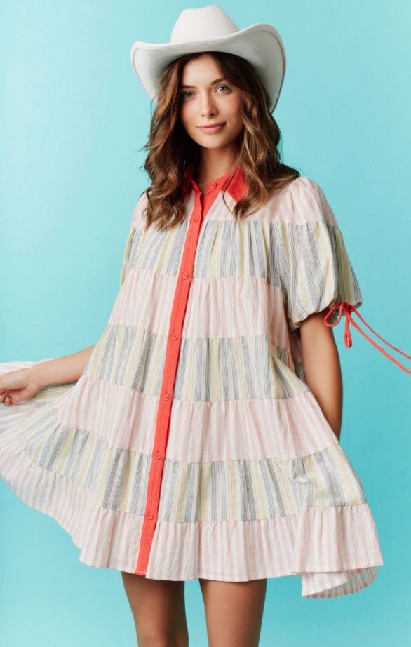 The Jasper Multi Stripe Colorblock Dress, Size: S