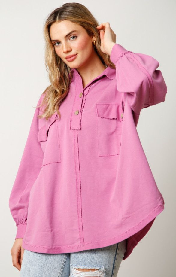 The Misty Loose Fit Button Down Top, Size: S